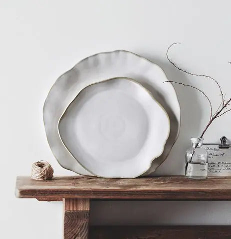 Ceramic Irregular Dinnerware Set with Bowls and Plates
