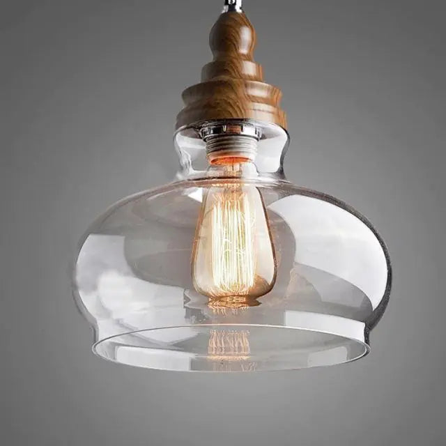 Nordic Rustic Transparent Glass Pendant Lamp - Eclatliving Lighting
