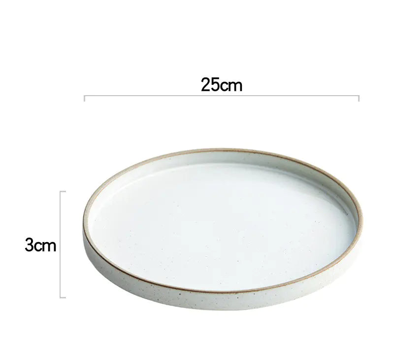Creative Retro Stoneware Sesame Dinner Plate
