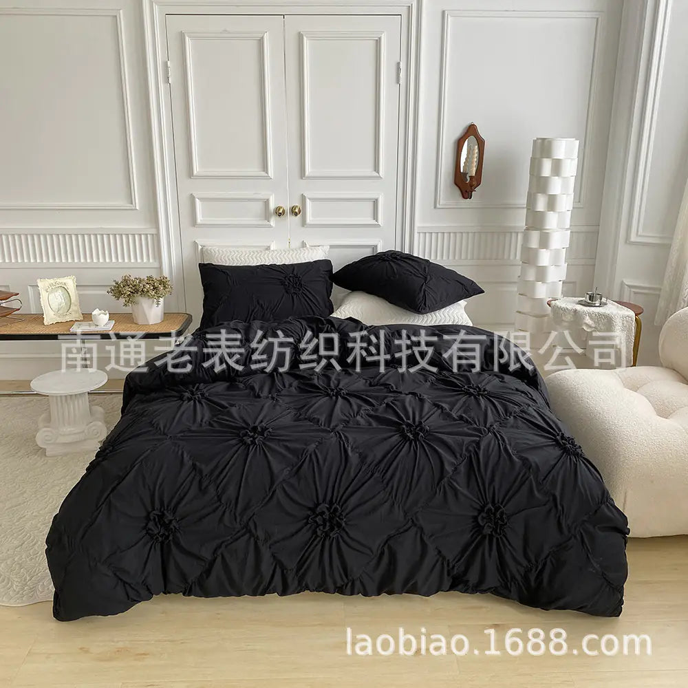 Amazon Bedding Set with Solid Color 3D Design