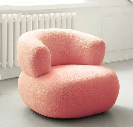 Minimalist White Lambswool Sofa Chair - Eclatliving Furniture