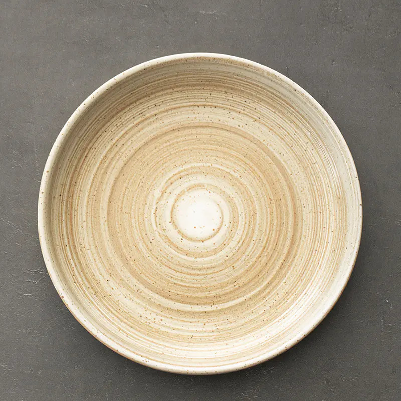 Retro Stoneware Ceramic Plate for Household Use - Eclatliving Kitchen & Dining