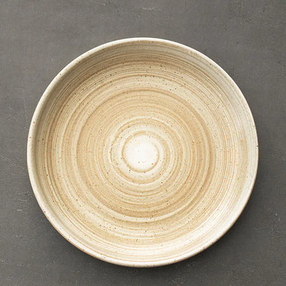 Retro Stoneware Ceramic Plate for Household Use - Eclatliving Kitchen & Dining