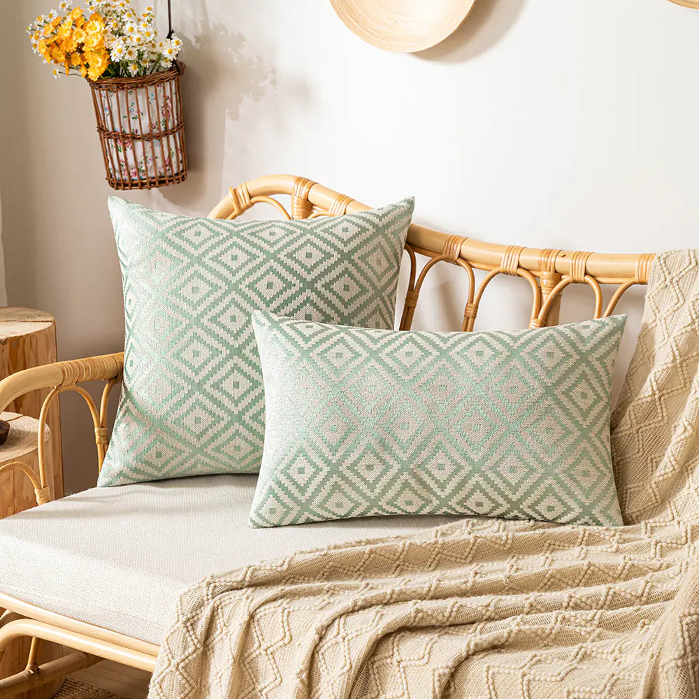 Nordic Rhombus Double-sided Jacquard Pillow Cover - Eclatliving Furniture