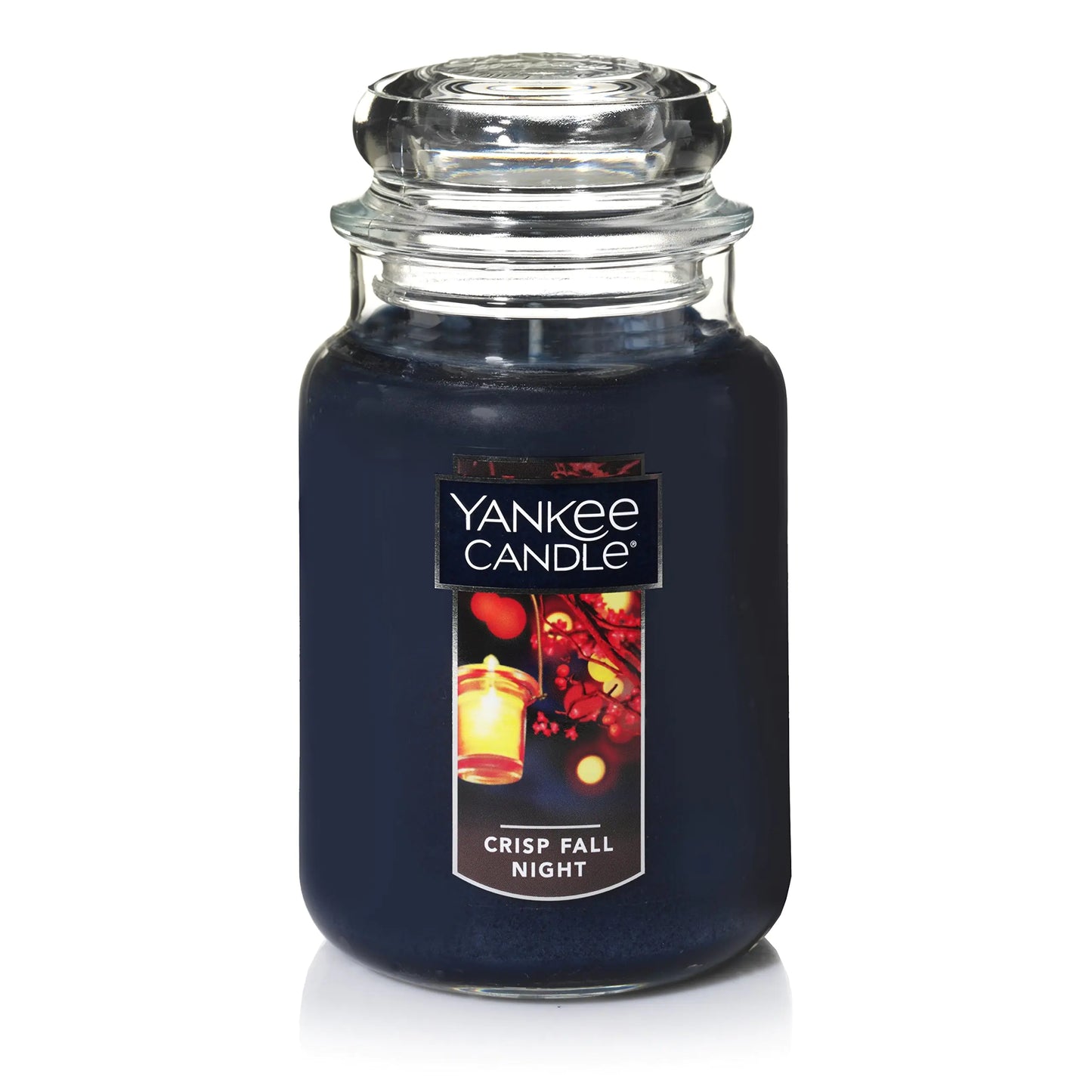 Yankee Candle Crisp Fall Night Scented Classic 22oz Large Jar Single Wick Aromatherapy Candle Over 110 Hours of Burn Time Apothecary Jar Fall Candle Autumn Candle Scented for Home