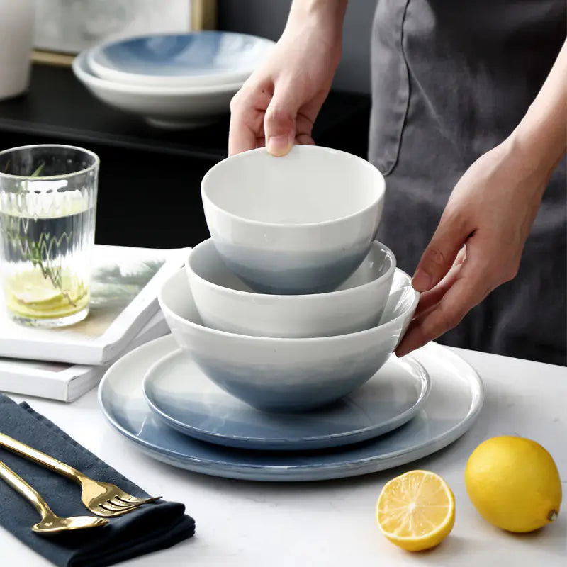 Nordic Ceramic Tableware with Creative Gradient Design