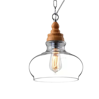 Nordic Rustic Transparent Glass Pendant Lamp - Eclatliving Lighting