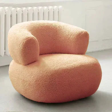 Minimalist White Lambswool Sofa Chair - Eclatliving Furniture