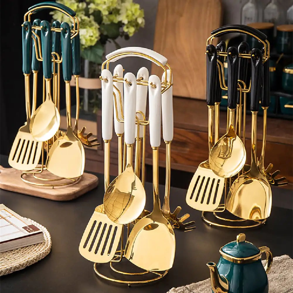 Nordic Stainless Steel Spatula with Ceramic Handle - Eclatliving Kitchen & Dining