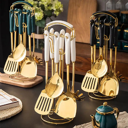 Nordic Stainless Steel Spatula with Ceramic Handle - Eclatliving Kitchen & Dining