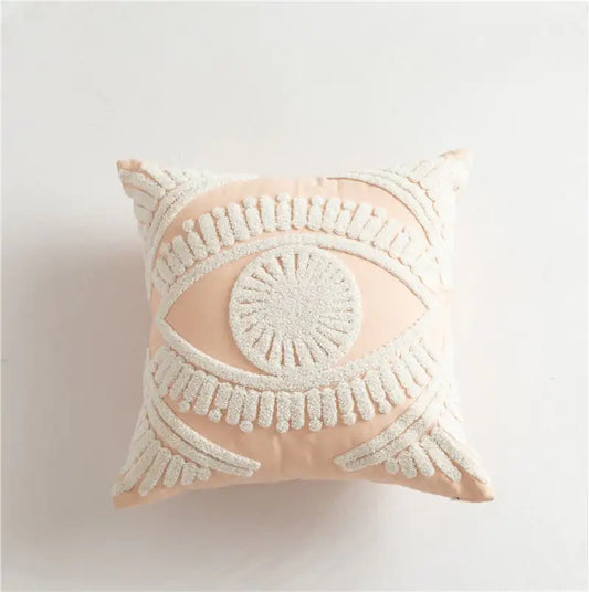 Scandinavian Geometric Cotton Embroidered Pillow Cover