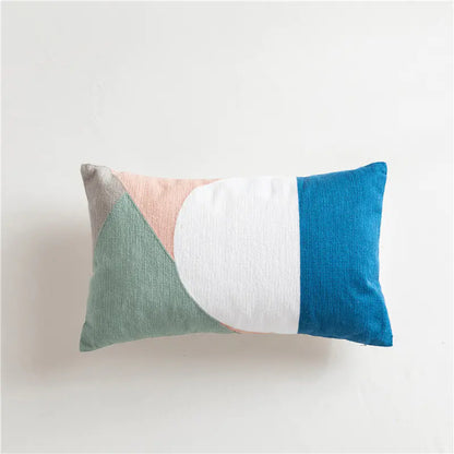 Scandinavian Geometric Cotton Embroidered Pillow Cover - Eclatliving Furniture