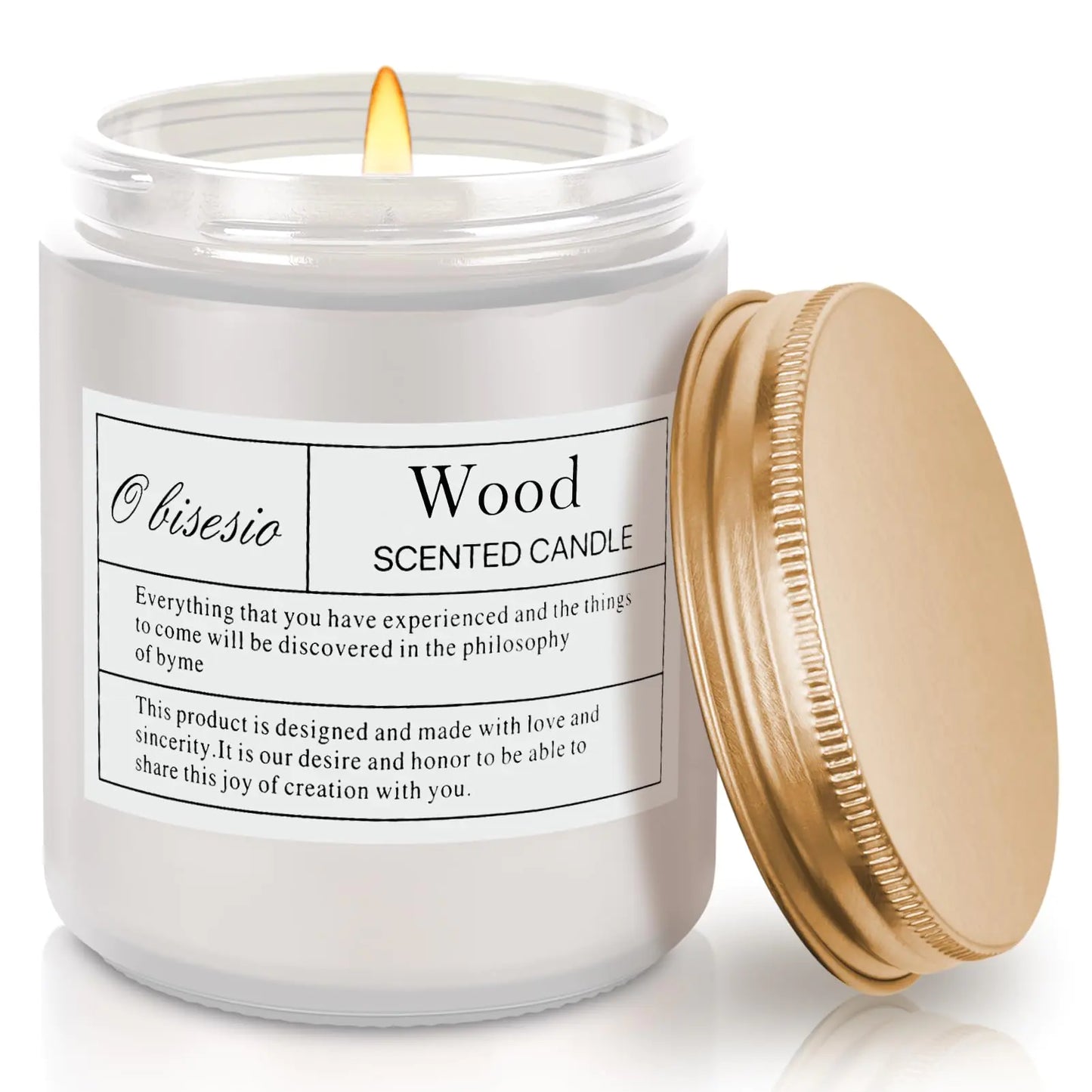 Obisesio Scented Candle Candle for Home Scented Fall Scented Candle for Women Winter Scented Candle Soy Scented Candle for Candle Holder & Home & Bathroom 7 oz Soy Wax 45h Burning Time Wood - Eclatliving Home Fragrance