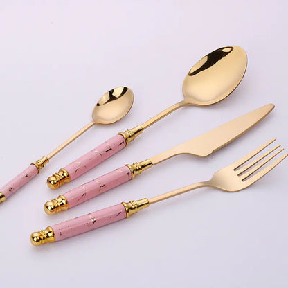 Nordic Ceramic Handle Stainless Steel Cutlery Set - Eclatliving Kitchen & Dining
