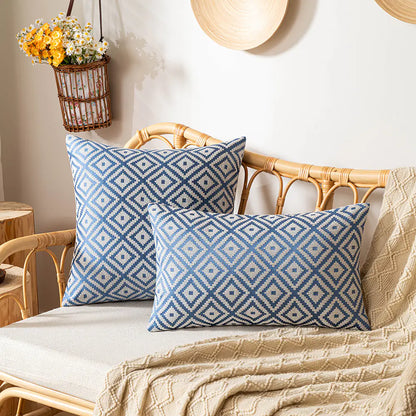 Nordic Rhombus Double-sided Jacquard Pillow Cover - Eclatliving Furniture