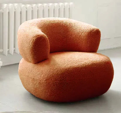 Minimalist White Lambswool Sofa Chair - Eclatliving Furniture