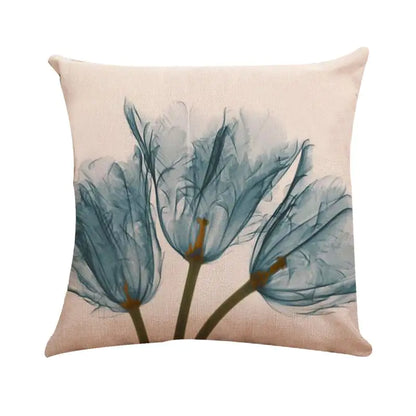 Modern Ink Painting Tulip Linen Pillowcase Cover