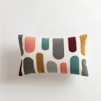 Scandinavian Geometric Cotton Embroidered Pillow Cover - Eclatliving Furniture