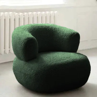 Minimalist White Lambswool Sofa Chair - Eclatliving Furniture