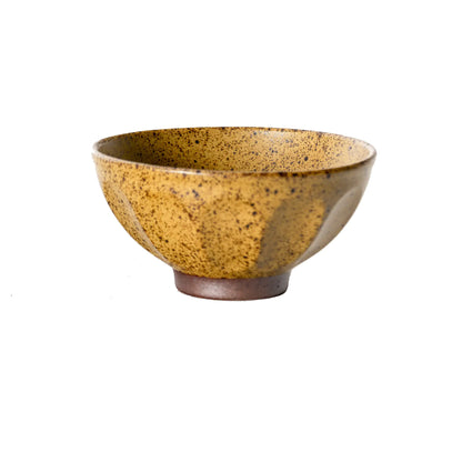 Japanese Handmade Stoneware Rice Bowl - Retro Style