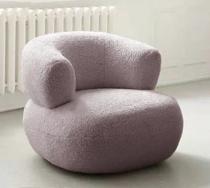 Minimalist White Lambswool Sofa Chair - Eclatliving Furniture