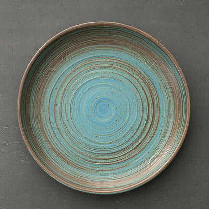 Retro Stoneware Ceramic Plate for Household Use - Eclatliving Kitchen & Dining