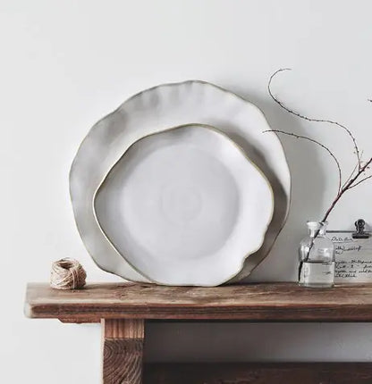 Ceramic Irregular Dinnerware Set with Bowls and Plates