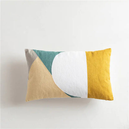 Scandinavian Geometric Cotton Embroidered Pillow Cover - Eclatliving Furniture