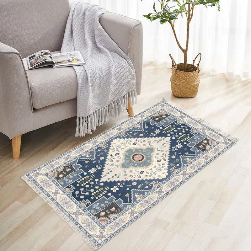 Nordic Blue Woven Rug - 1 Piece