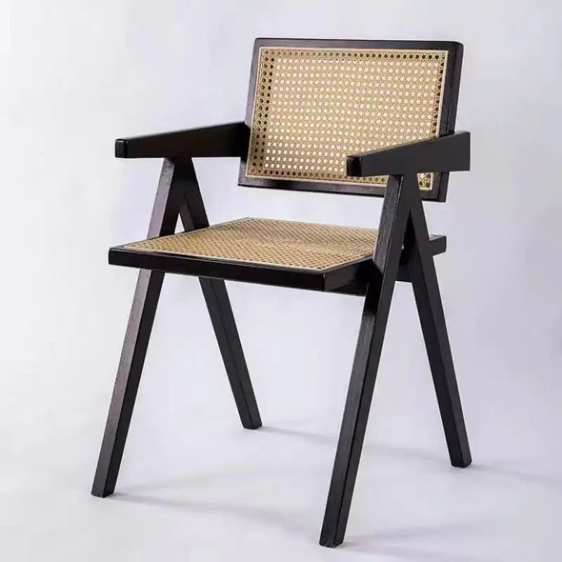 Nordic Solid Wood Rattan Chair - Eclatliving Furniture