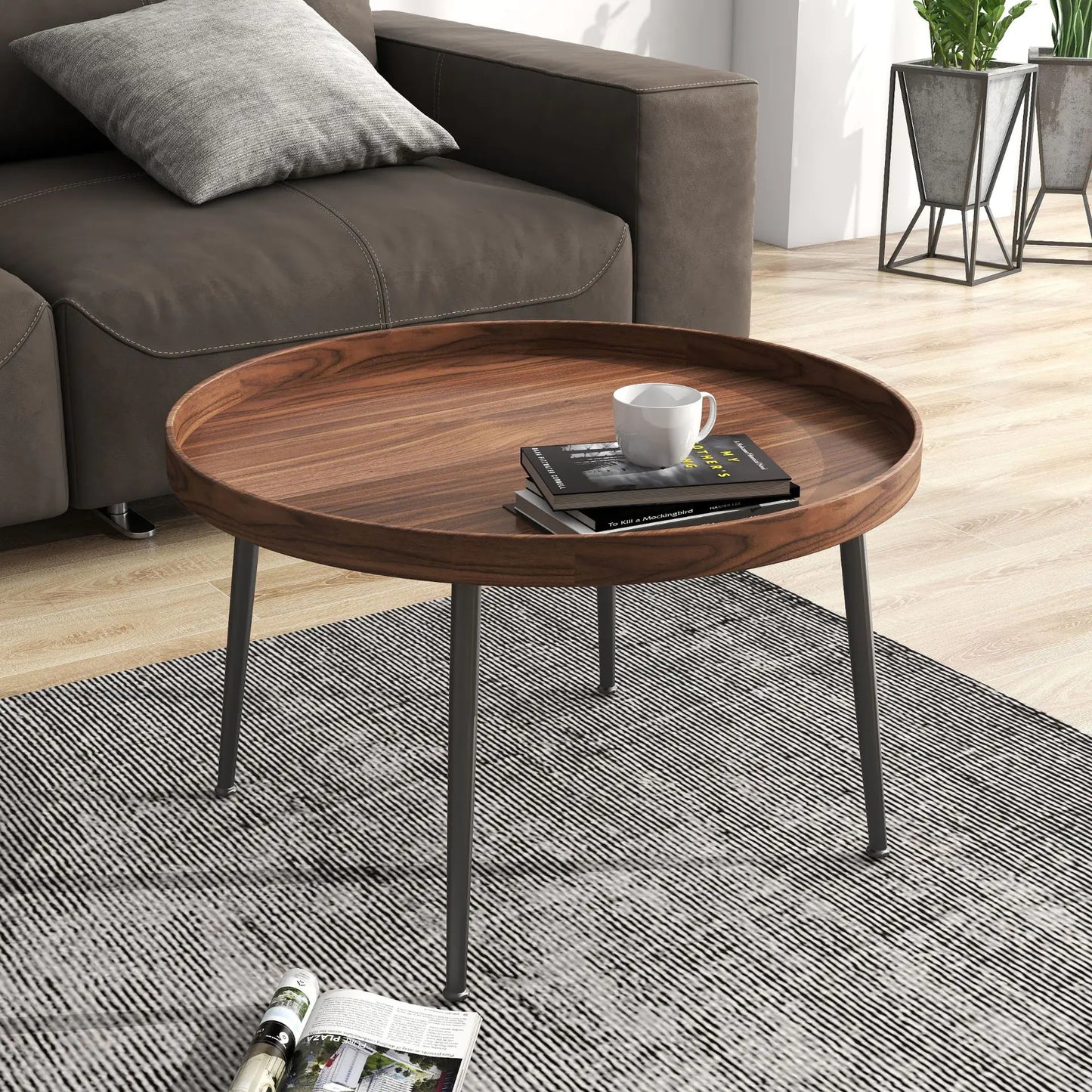 Nordic Modern Minimalist Round Coffee Table Set - Eclatliving Furniture