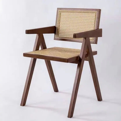 Nordic Solid Wood Rattan Chair - Eclatliving Furniture