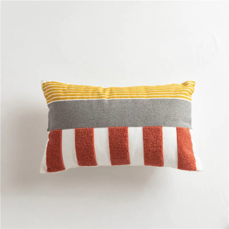 Scandinavian Geometric Cotton Embroidered Pillow Cover - Eclatliving Furniture