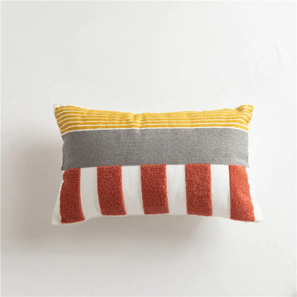 Scandinavian Geometric Cotton Embroidered Pillow Cover - Eclatliving Furniture