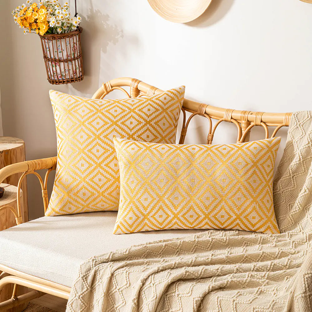 Nordic Rhombus Double-sided Jacquard Pillow Cover - Eclatliving Furniture