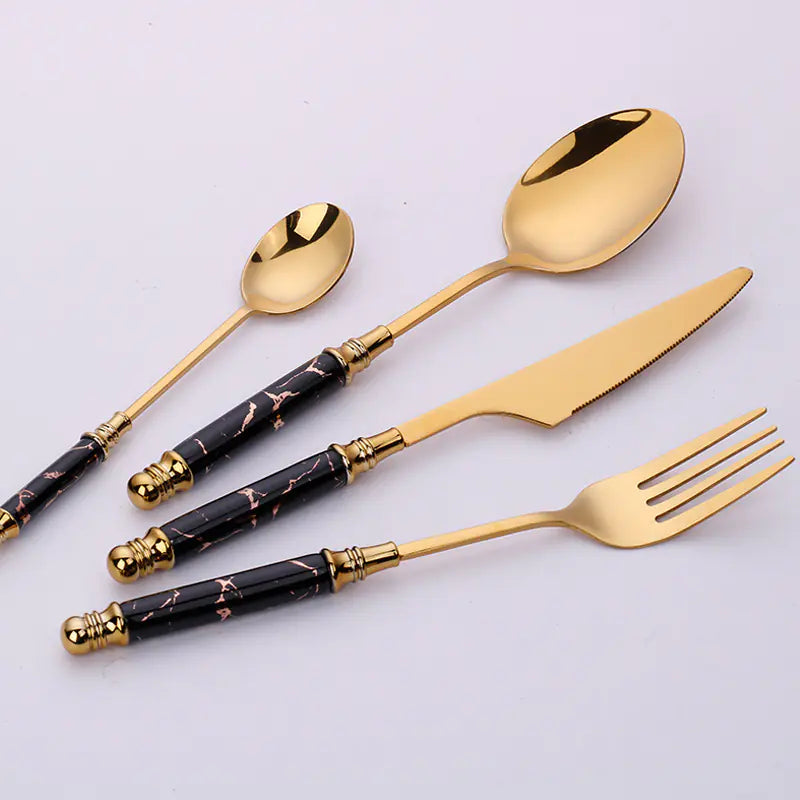 Nordic Ceramic Handle Stainless Steel Cutlery Set - Eclatliving Kitchen & Dining