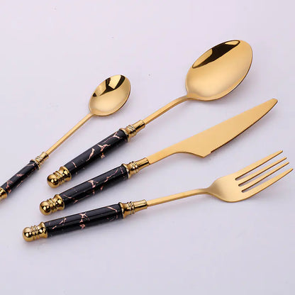 Nordic Ceramic Handle Stainless Steel Cutlery Set - Eclatliving Kitchen & Dining