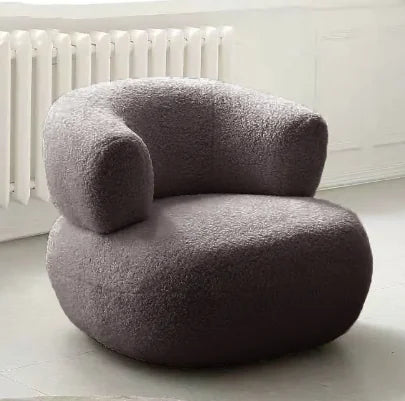 Minimalist White Lambswool Sofa Chair - Eclatliving Furniture