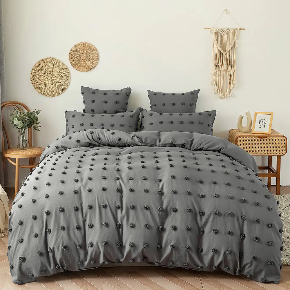 Cross-Border Manufacturer Solid Color Bedding Set (3 Pieces)