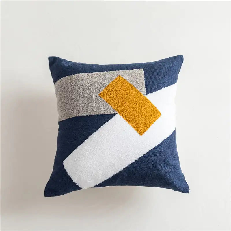 Scandinavian Geometric Cotton Embroidered Pillow Cover - Eclatliving Furniture
