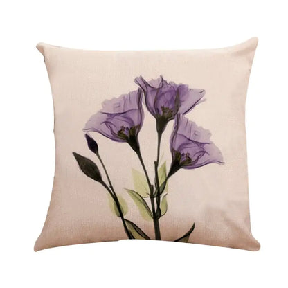 Modern Ink Painting Tulip Linen Pillowcase Cover
