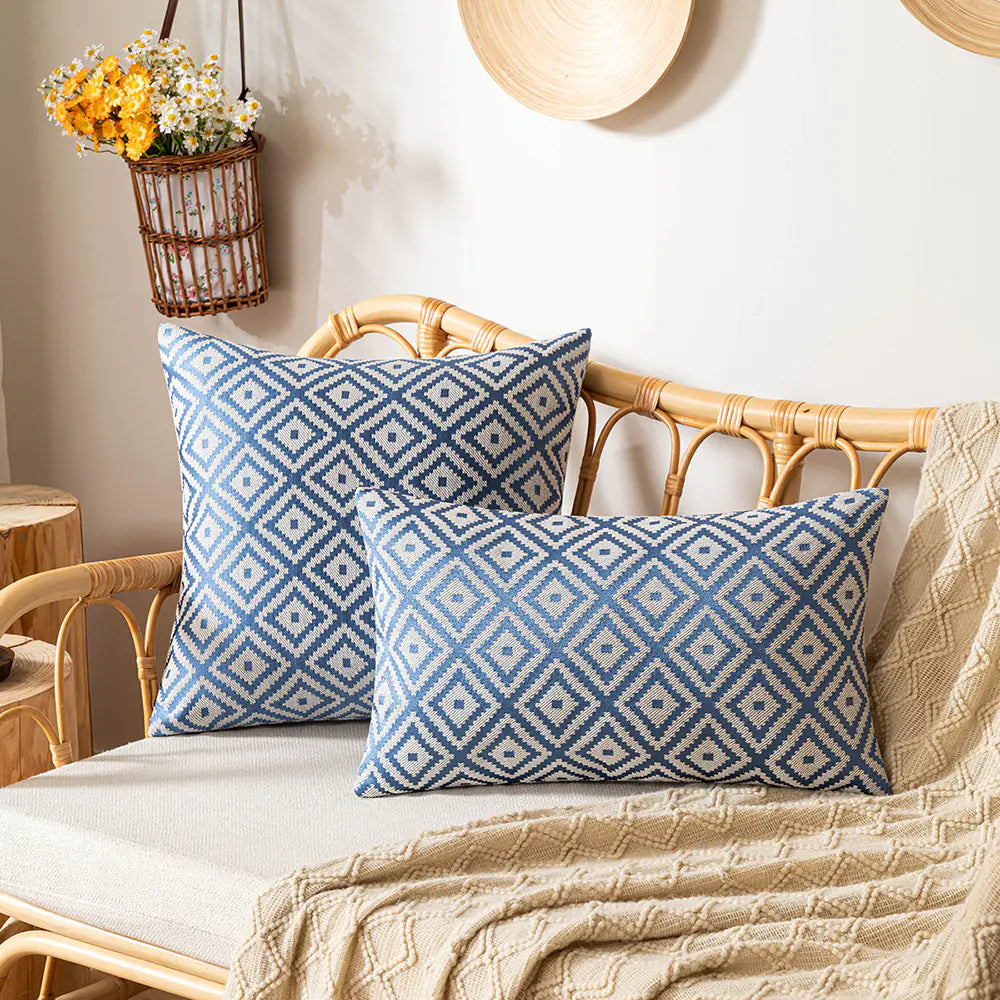 Nordic Rhombus Double-sided Jacquard Pillow Cover - Eclatliving Furniture