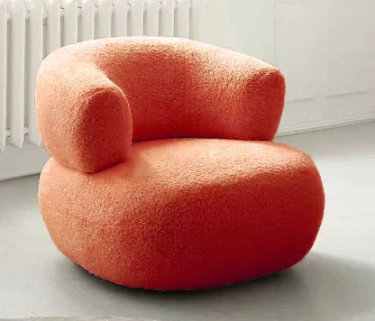 Minimalist White Lambswool Sofa Chair - Eclatliving Furniture
