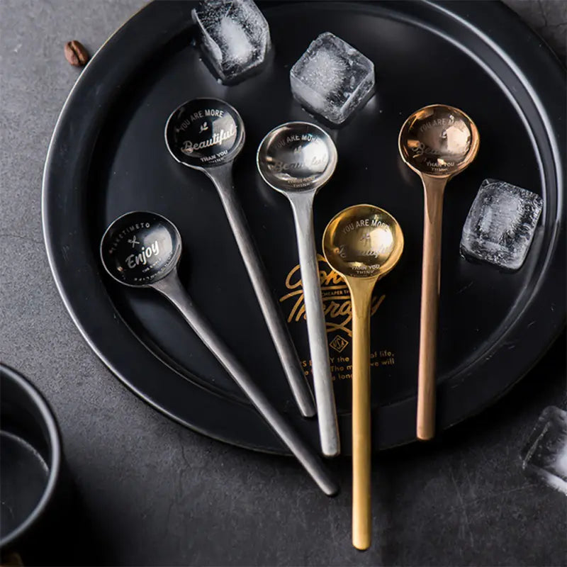 Vintage Nordic Stainless Steel Coffee Spoon Set