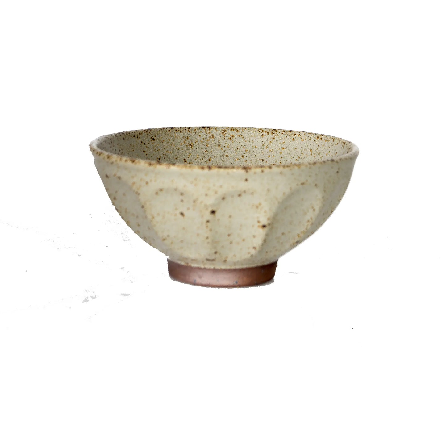 Japanese Handmade Stoneware Rice Bowl - Retro Style