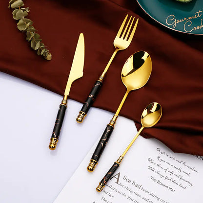 Nordic Ceramic Handle Stainless Steel Cutlery Set - Eclatliving Kitchen & Dining