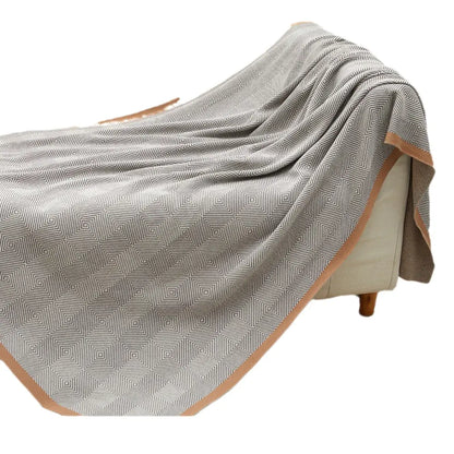 Class A Combed Cotton Knitted Diamond Throw Blanket