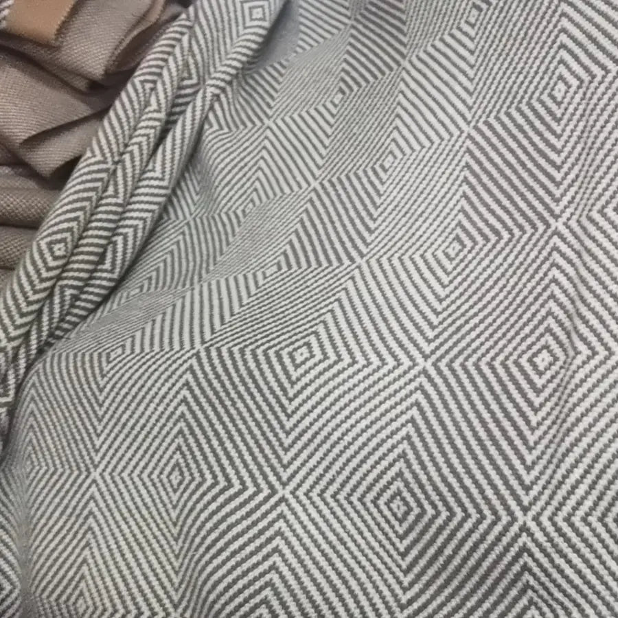 Class A Combed Cotton Knitted Diamond Throw Blanket