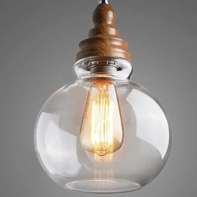 Nordic Rustic Transparent Glass Pendant Lamp - Eclatliving Lighting