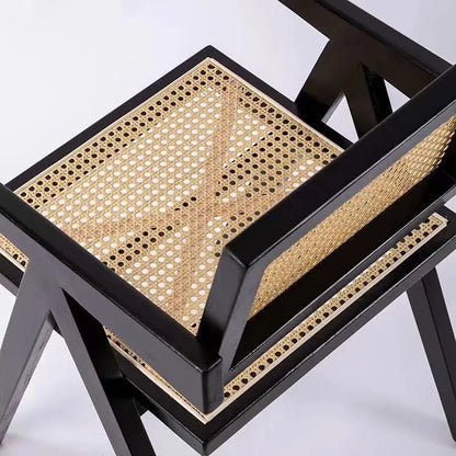 Nordic Solid Wood Rattan Chair - Eclatliving Furniture